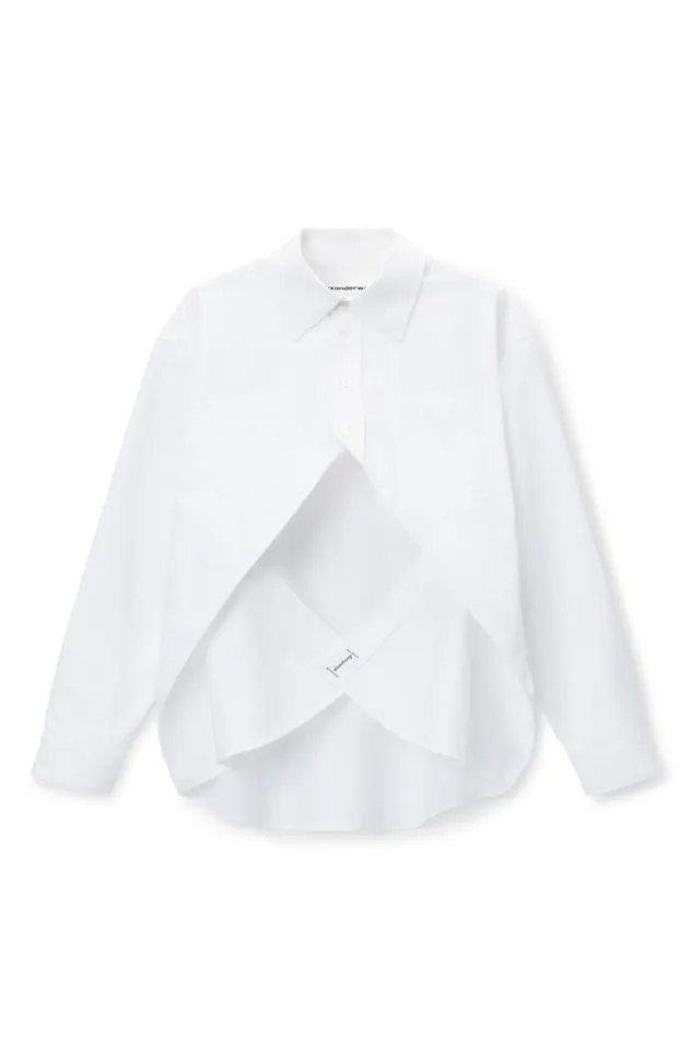 Alexander Wang Tops and Shirts Women Exaggerated Split Front Shirt