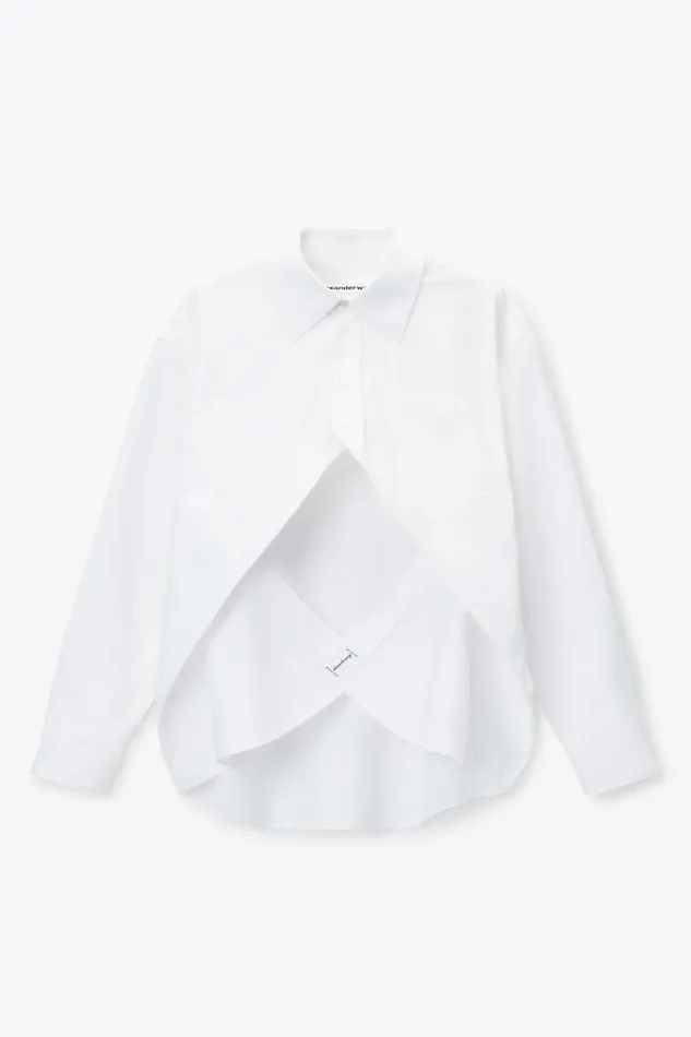 Alexander Wang Tops and Shirts Women Exaggerated Split Front Shirt