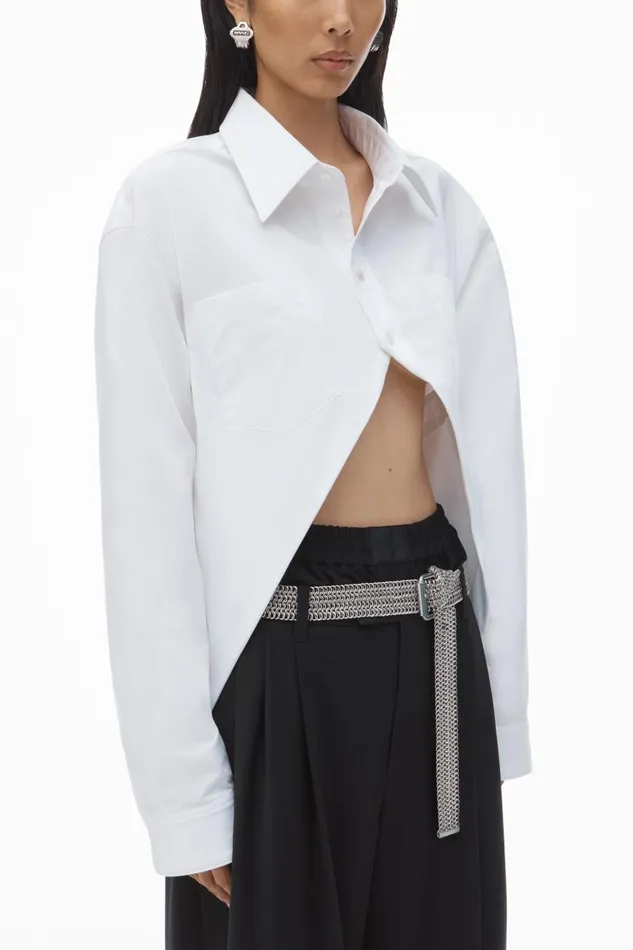 Alexander Wang Tops and Shirts Women Exaggerated Split Front Shirt