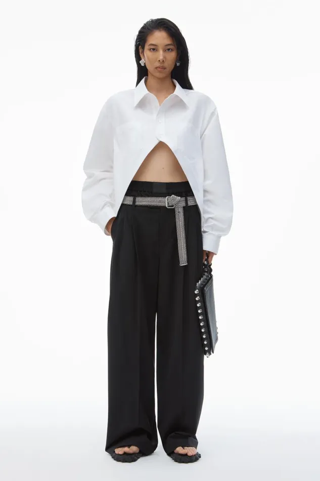 Alexander Wang Tops and Shirts Women Exaggerated Split Front Shirt