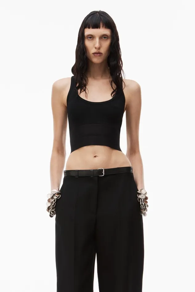 Alexander Wang Tops and Shirts Women Logo Elastic Scoopneck Bra Top