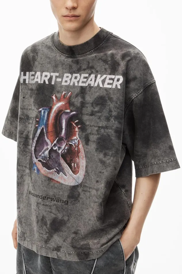 Alexander Wang UnisexWomenMen Heartbreaker Graphic Print Tee In Cotton Jersey