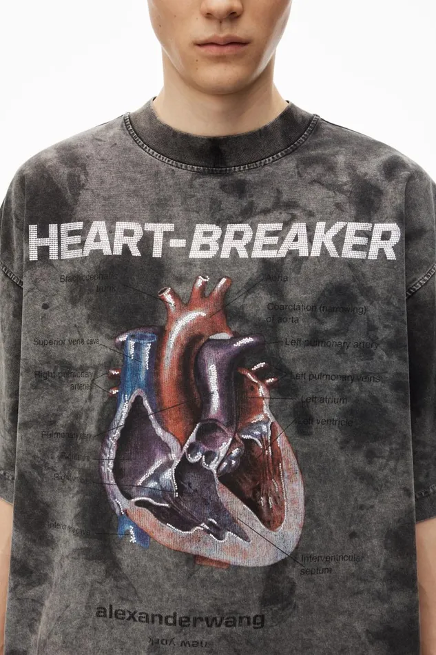Alexander Wang UnisexWomenMen Heartbreaker Graphic Print Tee In Cotton Jersey