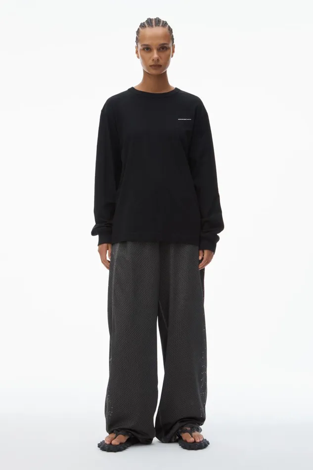Alexander Wang UnisexWomenMen Long Sleeve Tee In High Twist Jersey