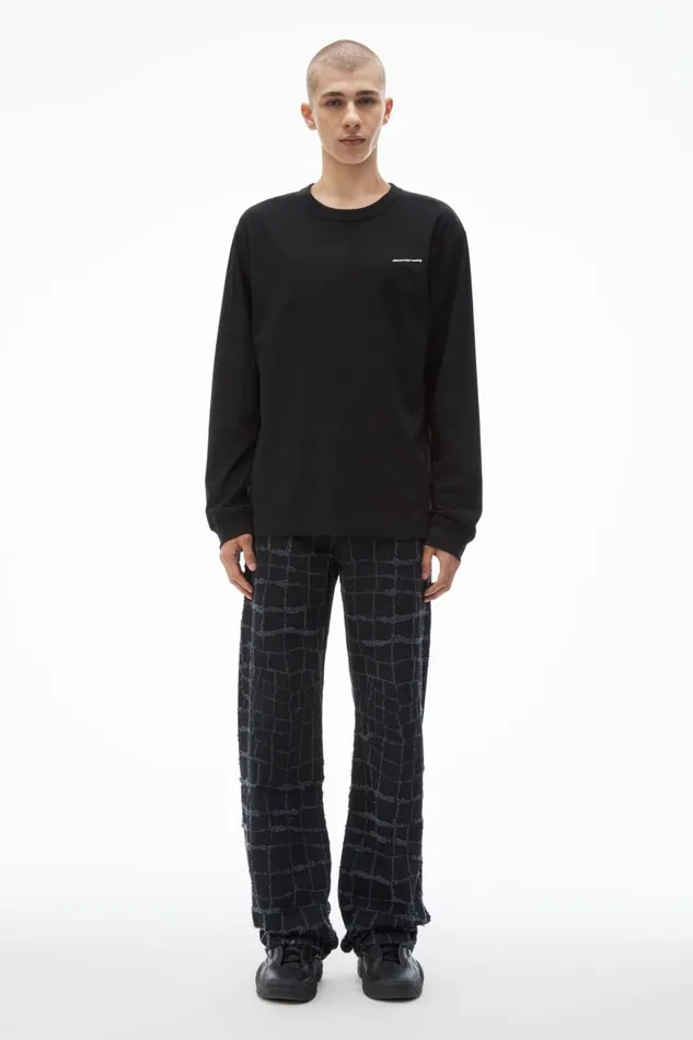 Alexander Wang UnisexWomenMen Long Sleeve Tee In High Twist Jersey