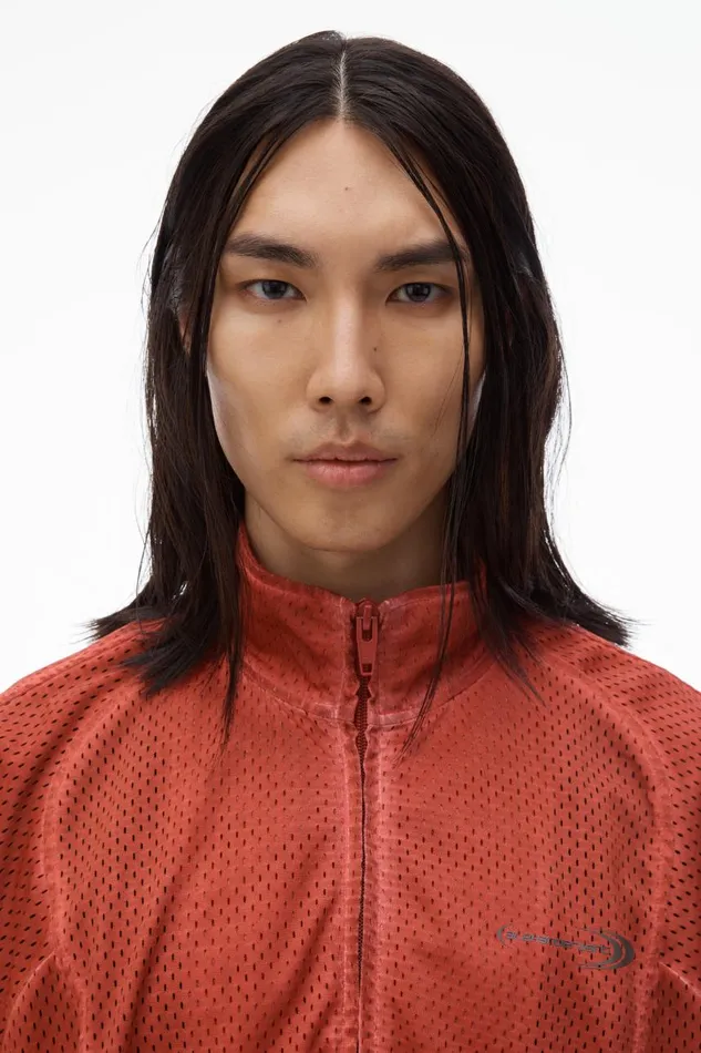 Alexander Wang UnisexWomenMen Track Jacket In Perforated Mesh