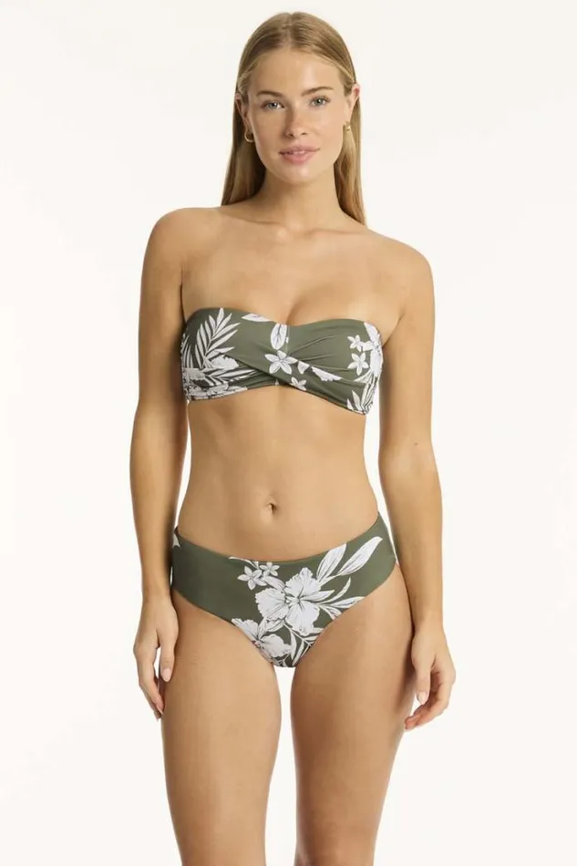 Aloha Mid Bikini Pant Aloha Khaki Women Sea Level Bottoms
