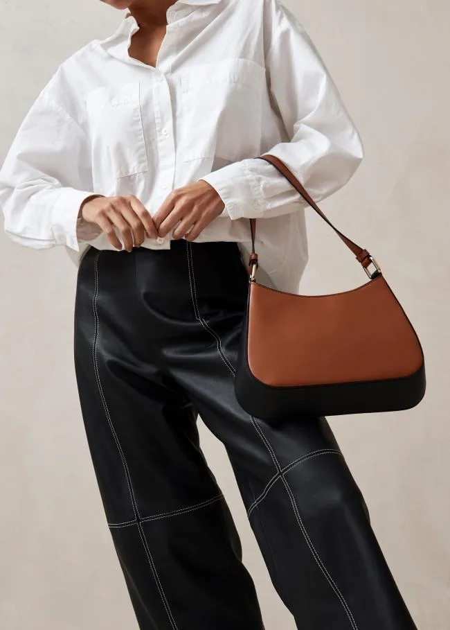 ALOHAS Bags The C Bicolor 8211 Black And Brown Leather Handbag 8211 Women