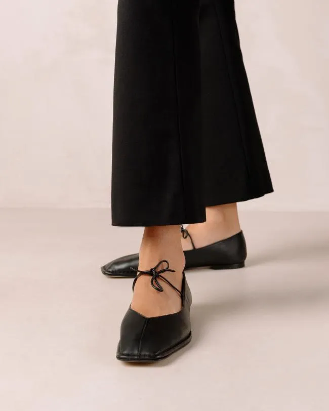 ALOHAS Ballet Flats Sway 8211 Black Leather Flats 8211 Women
