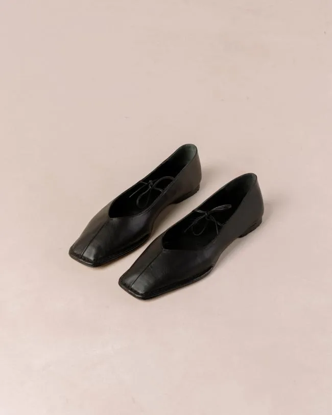 ALOHAS Ballet Flats Sway 8211 Black Leather Flats 8211 Women