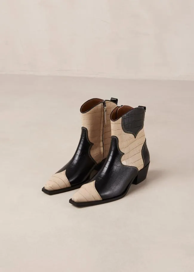 ALOHAS Boots Buffalo 8211 Black And White Leather Boots 8211 Women