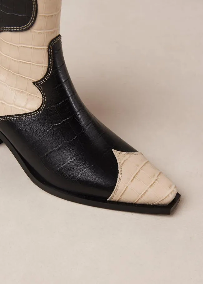 ALOHAS Boots Buffalo 8211 Black And White Leather Boots 8211 Women