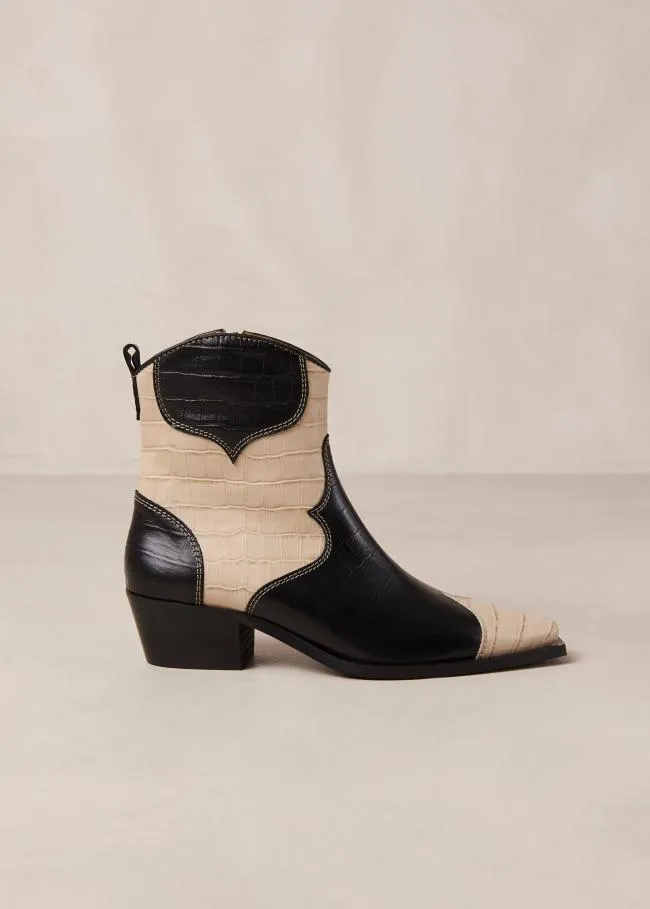 ALOHAS Boots Buffalo 8211 Black And White Leather Boots 8211 Women