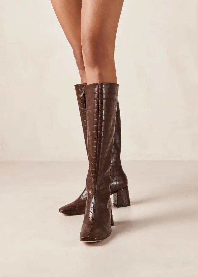 ALOHAS Boots Chalk Alli 8211 Brown Vegan Leather Boots 8211 Women