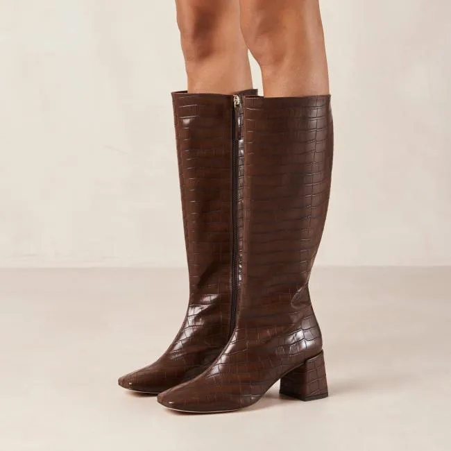 ALOHAS Boots Chalk Alli 8211 Brown Vegan Leather Boots 8211 Women
