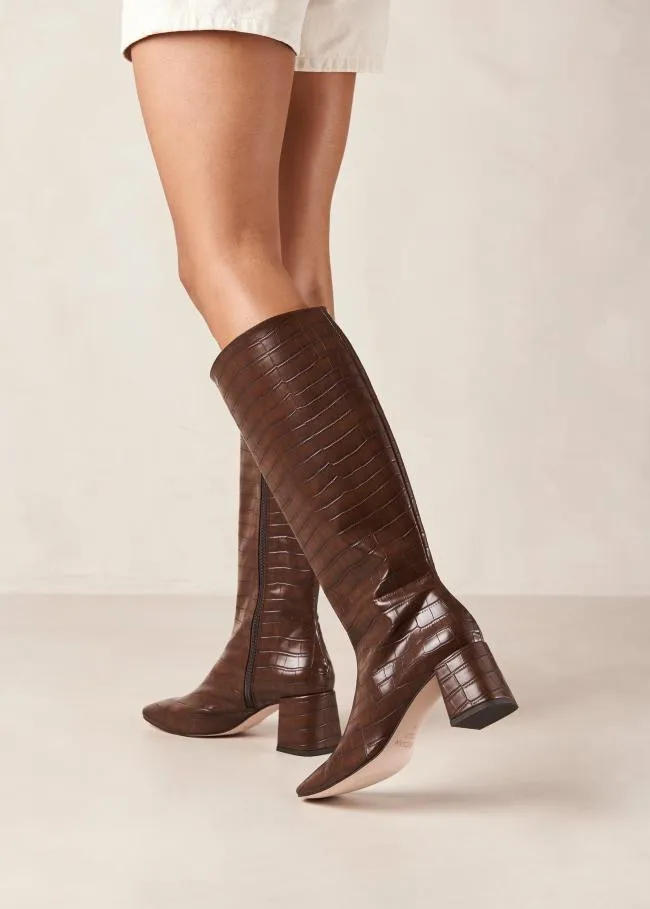 ALOHAS Boots Chalk Alli 8211 Brown Vegan Leather Boots 8211 Women