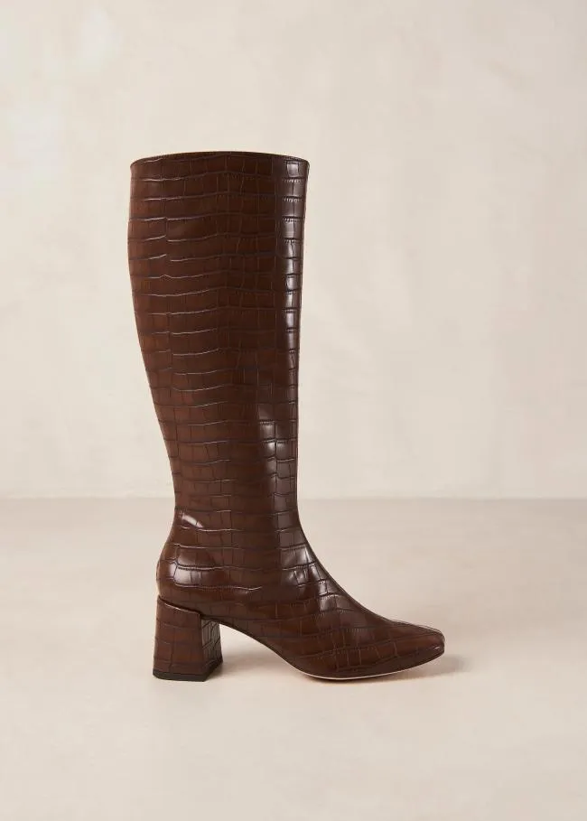 ALOHAS Boots Chalk Alli 8211 Brown Vegan Leather Boots 8211 Women