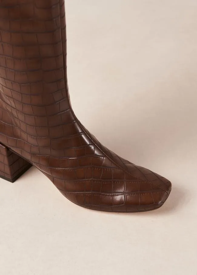 ALOHAS Boots Chalk Alli 8211 Brown Vegan Leather Boots 8211 Women