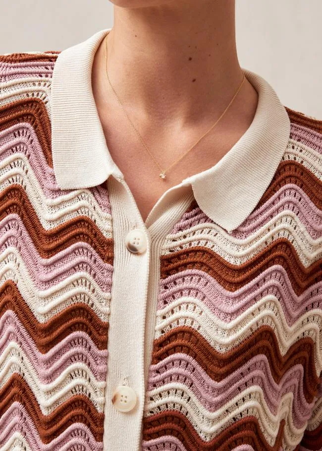ALOHAS Dresses Palermo 8211 Pink and Brown Multicolor Knit Dress 8211 Women
