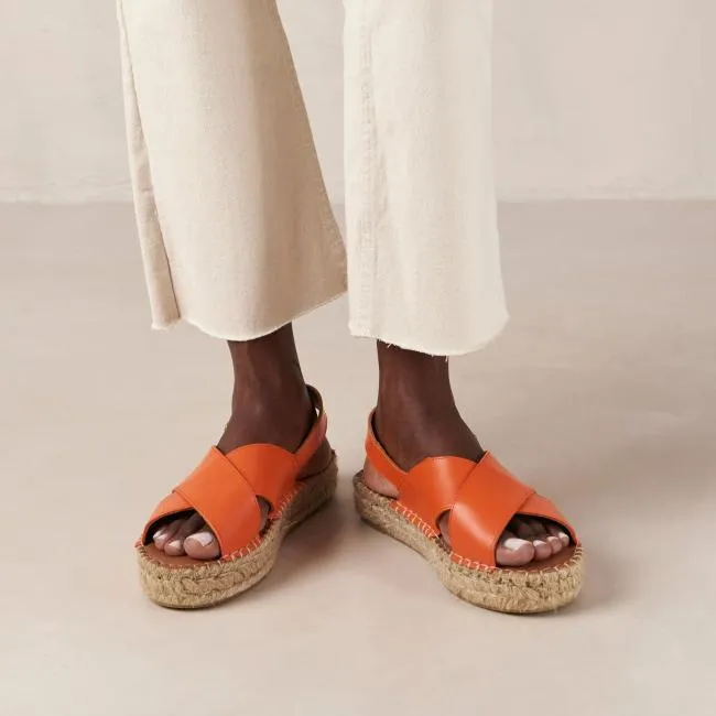 ALOHAS Espadrilles Crossed 8211 Orange Leather Espadrilles 8211 Women