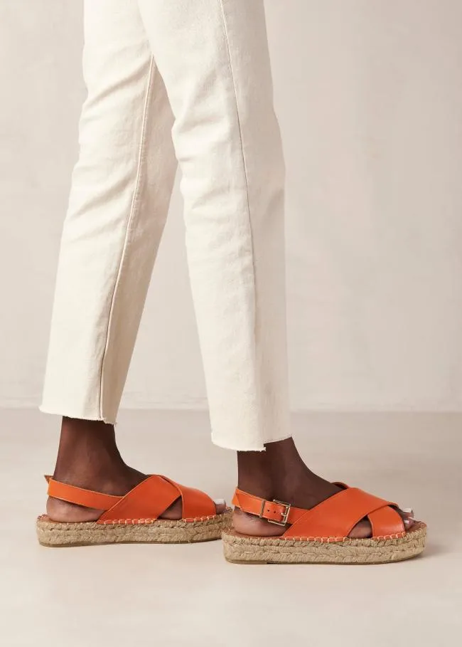 ALOHAS Espadrilles Crossed 8211 Orange Leather Espadrilles 8211 Women