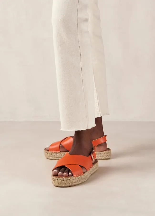 ALOHAS Espadrilles Crossed 8211 Orange Leather Espadrilles 8211 Women