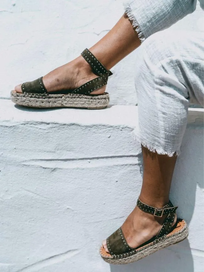 ALOHAS Espadrilles Rome 8211 Green Suede Espadrilles 8211 Women