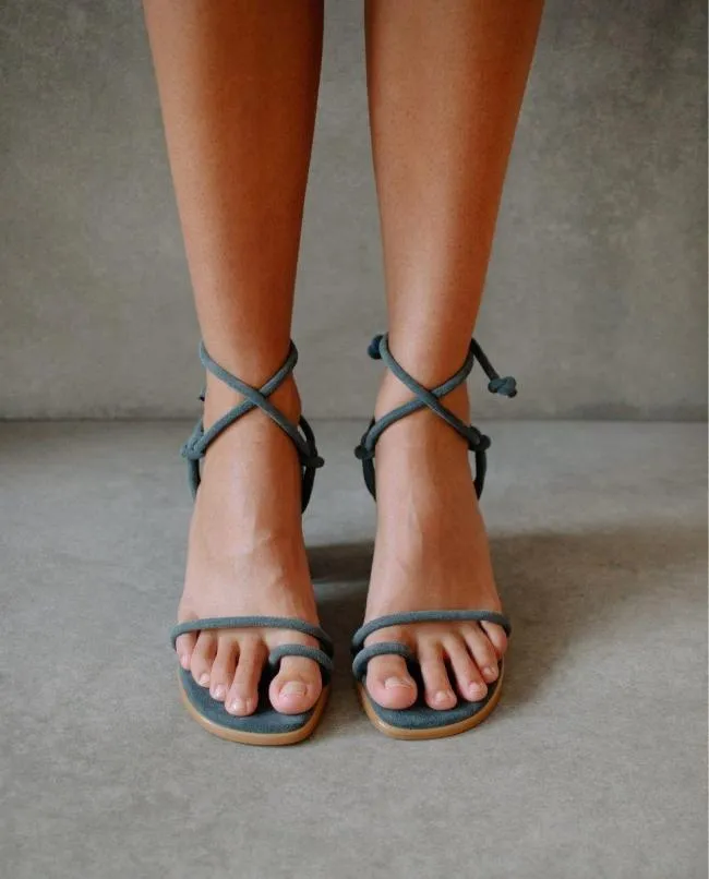 ALOHAS Heels Grace 8211 Gray Suede Sandals 8211 Women