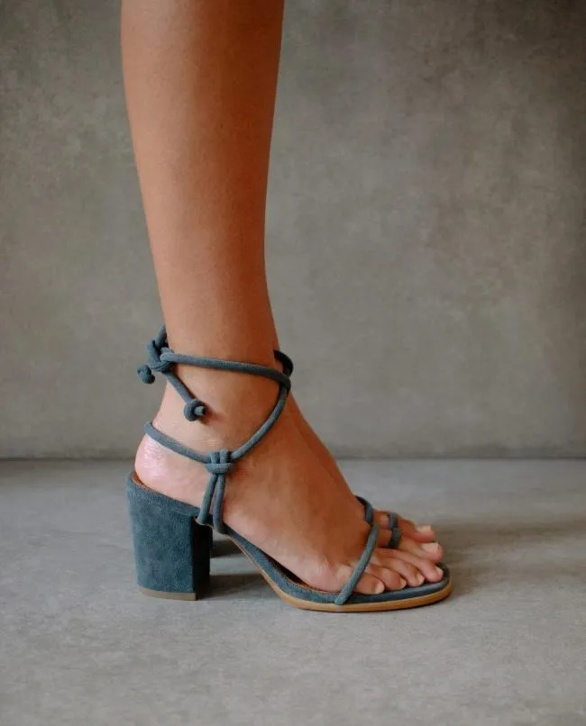 ALOHAS Heels Grace 8211 Gray Suede Sandals 8211 Women