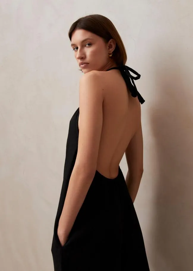ALOHAS Jumpsuits Yona 8211 Black Linen Jumpsuit 8211 Women