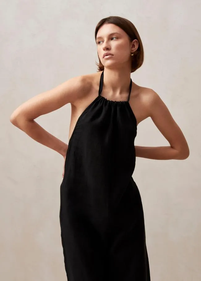 ALOHAS Jumpsuits Yona 8211 Black Linen Jumpsuit 8211 Women