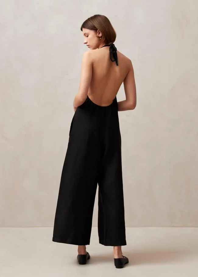 ALOHAS Jumpsuits Yona 8211 Black Linen Jumpsuit 8211 Women