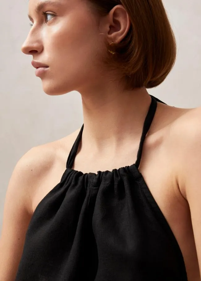 ALOHAS Jumpsuits Yona 8211 Black Linen Jumpsuit 8211 Women