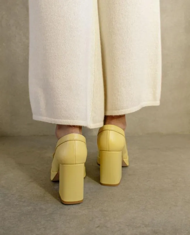 ALOHAS Loafers Busy Colorblock 8211 Yellow Leather Loafers 8211 Women
