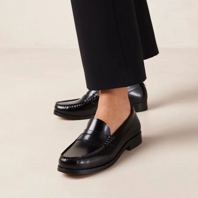 ALOHAS Loafers Rivet 8211 Black Leather Loafers 8211 Women