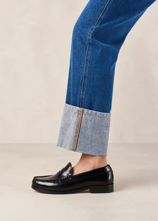 ALOHAS Loafers Rivet 8211 Black Leather Loafers 8211 Women