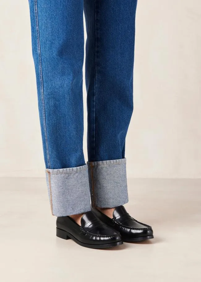 ALOHAS Loafers Rivet 8211 Black Leather Loafers 8211 Women