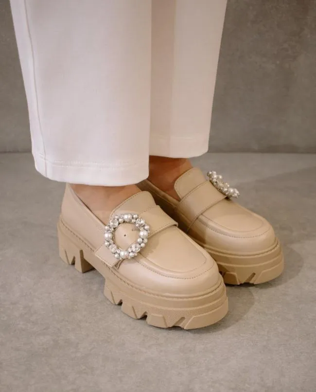 ALOHAS Loafers Trailblazer Crystal 8211 Beige Leather Loafers 8211 Women