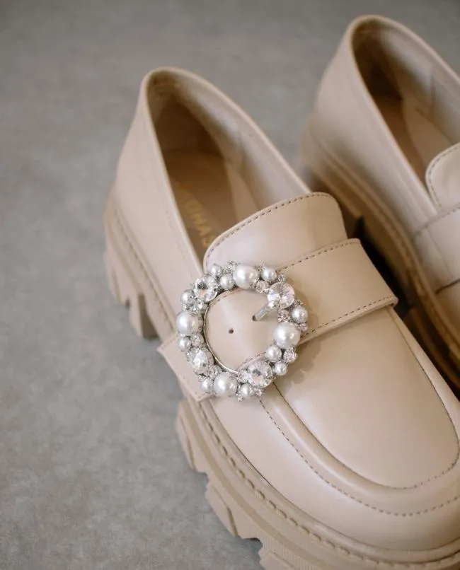 ALOHAS Loafers Trailblazer Crystal 8211 Beige Leather Loafers 8211 Women