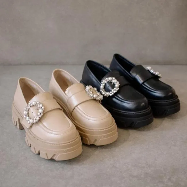 ALOHAS Loafers Trailblazer Crystal 8211 Beige Leather Loafers 8211 Women