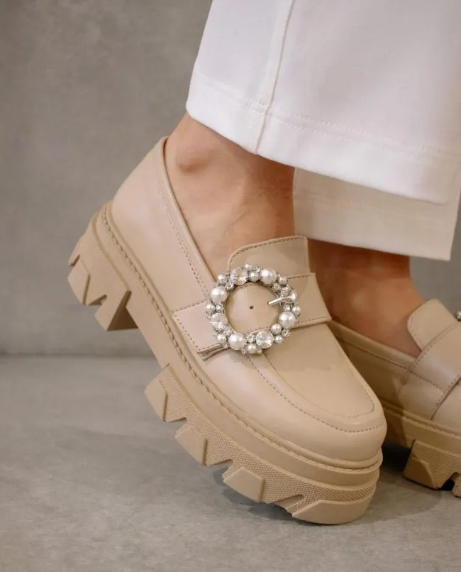 ALOHAS Loafers Trailblazer Crystal 8211 Beige Leather Loafers 8211 Women