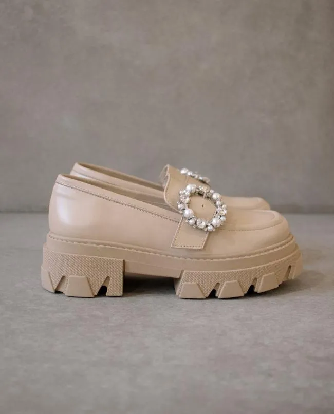 ALOHAS Loafers Trailblazer Crystal 8211 Beige Leather Loafers 8211 Women