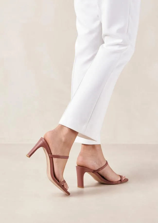 ALOHAS Mules Cannes 8211 Pink Leather Sandals 8211 Women