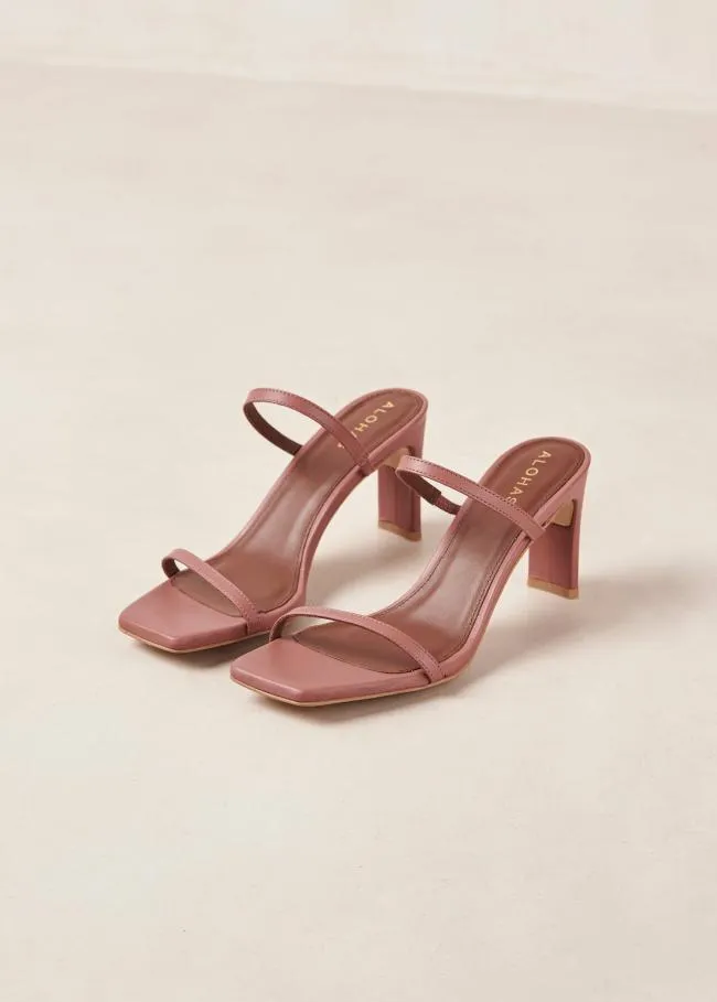 ALOHAS Mules Cannes 8211 Pink Leather Sandals 8211 Women