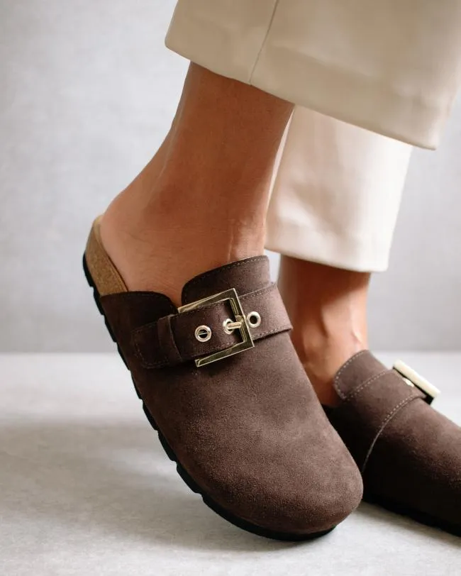 ALOHAS Mules Cozy 8211 Brown Leather Clogs 8211 Women