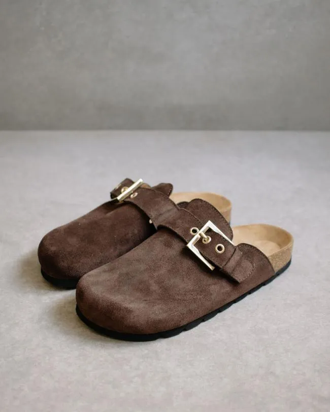 ALOHAS Mules Cozy 8211 Brown Leather Clogs 8211 Women