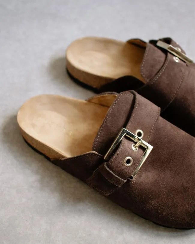 ALOHAS Mules Cozy 8211 Brown Leather Clogs 8211 Women