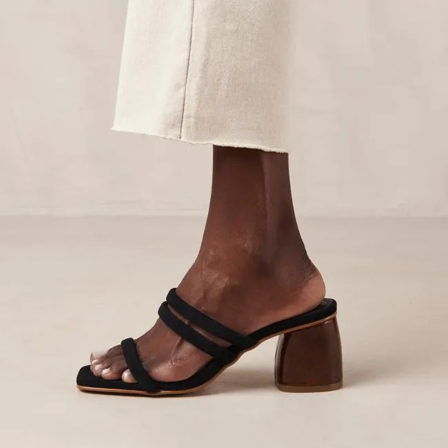 ALOHAS Mules Indiana 8211 Black Suede Sandals 8211 Women
