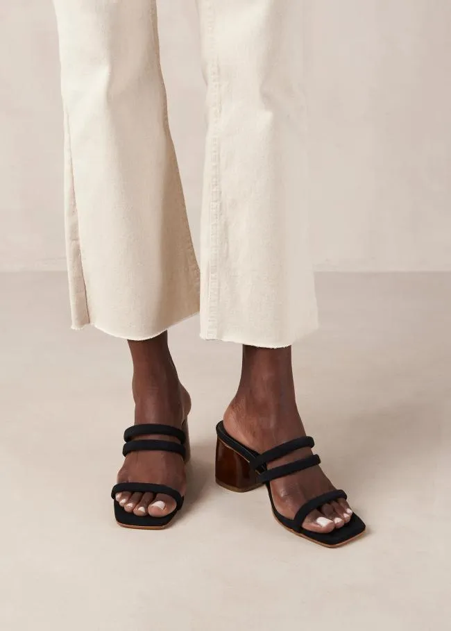 ALOHAS Mules Indiana 8211 Black Suede Sandals 8211 Women