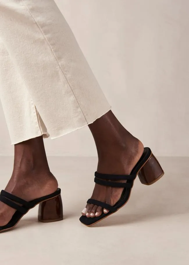 ALOHAS Mules Indiana 8211 Black Suede Sandals 8211 Women